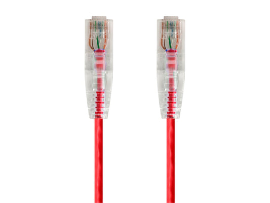 5Ft Red Cat6 Slim Jacket 28awg Network Patch Cable 550MHz