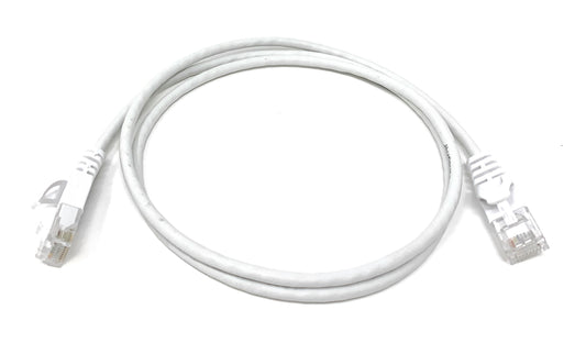 10Ft White Cat6 Slim Jacket 30awg Network Patch Cable 600MHz