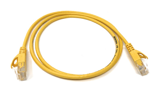 25Ft Yellow Cat6 Slim Jacket 30awg Network Patch Cable 550MHz