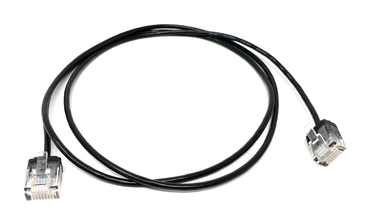 2Ft Black Cat6A Slim Jacket 32awg Network Patch Cable 600MHz
