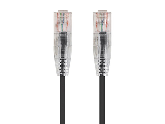 3Ft Black Cat6 Slim Jacket 28awg Network Patch Cable 550MHz