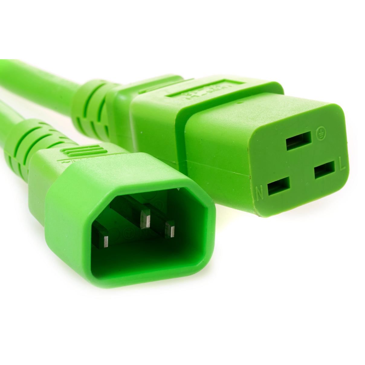 C14 Plug Male to C19 Connector Female 5 Feet 15 Amp 14/3 SJT 250v Power Cord- Green