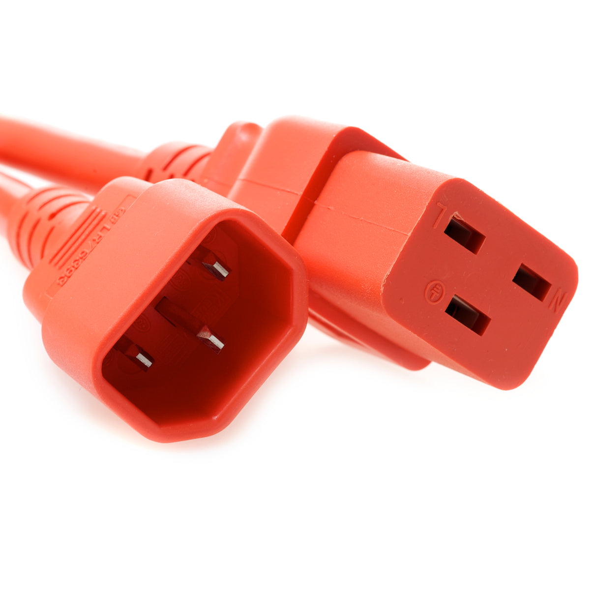 C14 Plug Male to C19 Connector Female 6 Feet 15 Amp 14/3 SJT 250v Power Cord- Orange