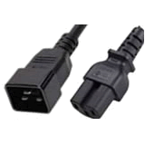 6ft - Power Cord C20 Plug to C15 Connector 15a - Black Jacket