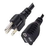 NEMA 5-15P to NEMA 5-15R 125 Volt Power Cord - 6'