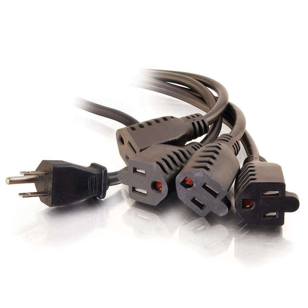 6 Feet 1 to 4 power cord splitter