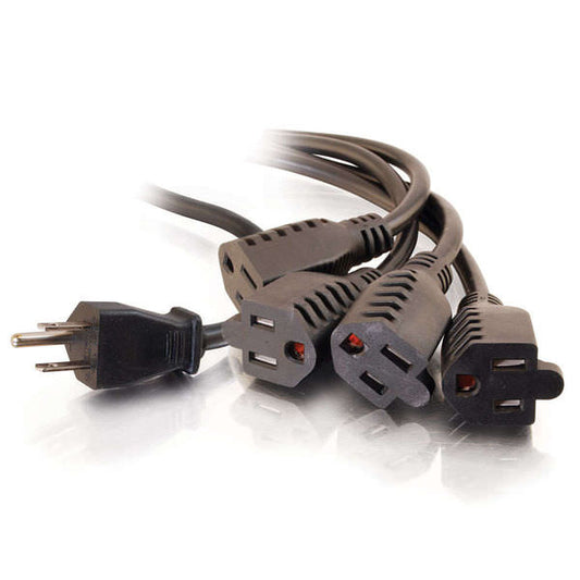 6 Feet 1 to 4 power cord splitter