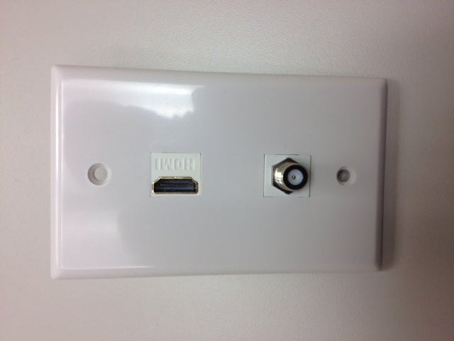 Custom Audio/Video Wall Plate-Single Gang Plastic (1-2 openings) White