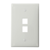 QuickPort WallPlate, Single gang, 2-port, White