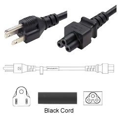 Power Cord, 6 ft (NEMA 5-15P to IEC C5 - 2.5A)