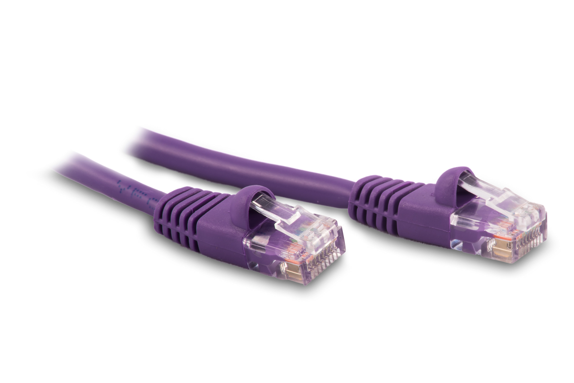 7ft Cat5e Ethernet Patch Cable - Violet Color - Snagless Boot, Stranded, RJ45, 350Mhz, 24AWG